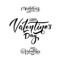 set handgeschreven belettering zinnen happy valentine s day. verzameling met penseel geschilderde letterzinnen vector