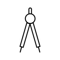 Compass Mooie lijn zwart pictogram vector