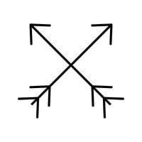 Twee pijlen lijn zwarte pictogram vector