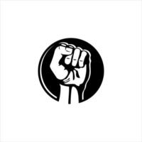 revolutie logo zwarte ronde illustratie van hand pictogram ontwerp idee vector