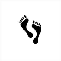 eenvoudig voetstapillustratiepictogram in zwarte kleur vector