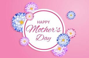 Moederdag wenskaart. illustratie van happy mother's day banner met bloeiende bloemen. vector