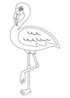 zwart-witte flamingo vectorillustratie geïsoleerd op een witte achtergrond vector