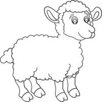 zwart-wit cartoon schapen vector