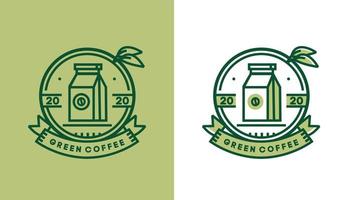 koffie-logo-ontwerp, moderne vintage verpakking voor natuurlijke café-winkelmenu's, geschikt voor winkel- en restaurantbedrijven vector