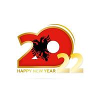 jaar 2022 met Albanië vlagpatroon. gelukkig nieuwjaar ontwerp. vector