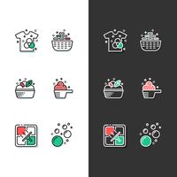 Wasserij icon set modern vector