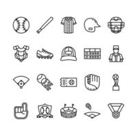 honkbal overzicht icon set vector