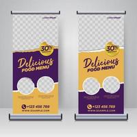 eten en restaurant roll-up banner ontwerpsjabloon vector