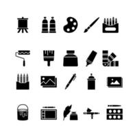 schilderij glyph icon set vector