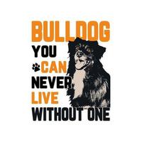 bulldog, hond vectorillustratie, hond t-shirt design vector