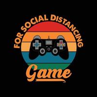 voor social distancing game, gaming t-shirt met game joystick vectorillustratie vector