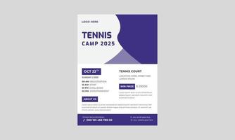 tennis poster instellen vector. ontwerp voor sport bar promotie flyer, tennistoernooi flyer ontwerpsjabloon, tennis poster set vector. vector