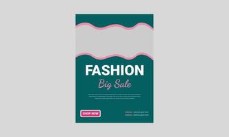 mode verkoop flyer sjabloonontwerp. grote verkoop flyer poster folder ontwerp. nieuwe aankomst fashion sale flyer-sjabloon, omslag, a4-formaat, flyer, poster, drukklaar vector