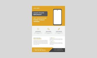 smartphone reparatie service flyer sjabloon, smartphone reparatie serviceconcept, telefoon reparatie service flyer. repareer uw telefoonservices-flyer. vector