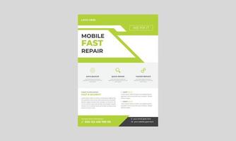 smartphone reparatie service flyer sjabloon, smartphone reparatie serviceconcept, telefoon reparatie service flyer. repareer uw telefoonservices-flyer. vector