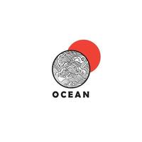 oceaan zee golf logo ontwerpsjabloon vector