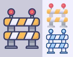 weg barrière. parkeerplaats hek. gestreept geel teken. pictogram cartoon vectorillustratie vector