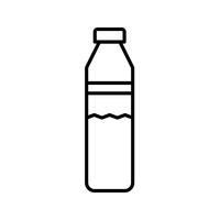 Mooie waterfles lijn zwart pictogram vector