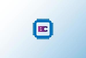 blauwe elektronische processorchip voor cpu-technologie of kunstmatige intelligentie-logo-ontwerpvector vector