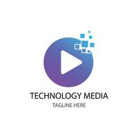 pixel technologie media vector logo