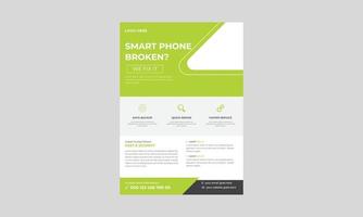 smartphone reparatie service flyer sjabloon, smartphone reparatie serviceconcept, telefoon reparatie service flyer. repareer uw telefoonservices-flyer. vector