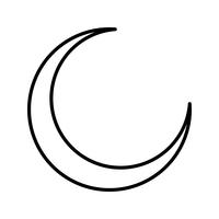 Nieuwe maan mooie lijn zwart pictogram vector