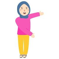 hijab vrouw presentatie uitleggen vector