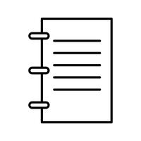 Notebooklijn zwart pictogram vector