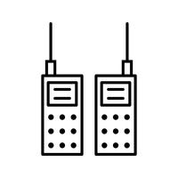 walkie talkie lijn zwart pictogram vector