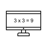 Math in computer Mooie lijn zwart pictogram vector