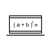 Online-formule Mooie lijn zwart pictogram vector