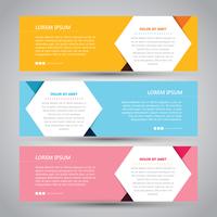 Eenvoudige drie kleuren abstracte Banner vector