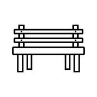 Houten Bench lijn zwart pictogram vector