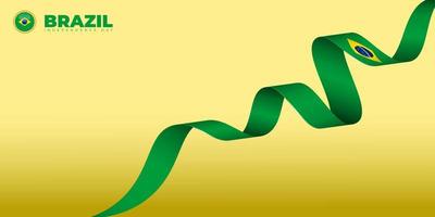 brazilië onafhankelijkheidsdag ontwerp met vliegende kleine braziliaanse vlag. vector