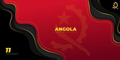 rode en zwarte abstracte achtergrond met machete en uitrusting voor het ontwerp van de vlag van Angola. angola onafhankelijkheidsdag achtergrond. vector