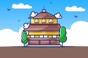 vectorillustratie van kinkakuji-tempel vector
