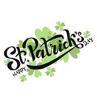 hand geschetst Ierse viering ontwerp. vectorillustratie van happy saint patrick's day logo. bierfestival belettering typografie icoon. handgetekende typografie badge met klaver vector