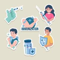 set van wereld immunisatie sticker vector