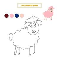 kleurplaat voor kinderen met schattige schapen. vector