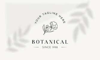 botanische bloemen element hand getekende logo met wilde bloemen en bladeren. logo voor spa en schoonheidssalon, boetiek, biologische winkel, bruiloft, floral designer, interieur, fotografie, cosmetica. vector