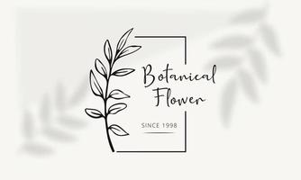 botanische bloemen element hand getekende logo met wilde bloemen en bladeren. logo voor spa en schoonheidssalon, boetiek, biologische winkel, bruiloft, floral designer, interieur, fotografie, cosmetica. vector