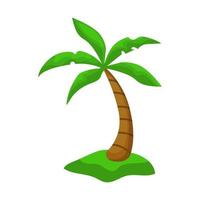 realistische lange groene palmboom die op witte achtergrond wordt geïsoleerd - vector