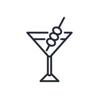 stijlvolle dunne lijn cocktail pictogram geïsoleerd op een witte achtergrond - vector