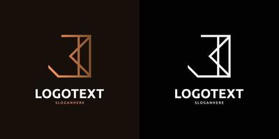 j brief gouden logo abstract ontwerp op donkere kleur achtergrond, j alfabet logo vector