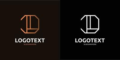 d letter gouden logo abstract ontwerp op donkere kleur achtergrond, d alfabet logo vector