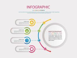 tijdlijn infographics ontwerp vector en marketing pictogrammen. bedrijfsconcept met 4 opties, stappen of processen.
