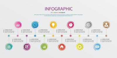 tijdlijn voor 12 maanden, infographic sjabloon voor bedrijven. vector