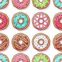 kleurrijk donuts illustratie naadloos patroon vector