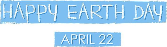 happy earth day 22 april typografie logo ontwerp vector
